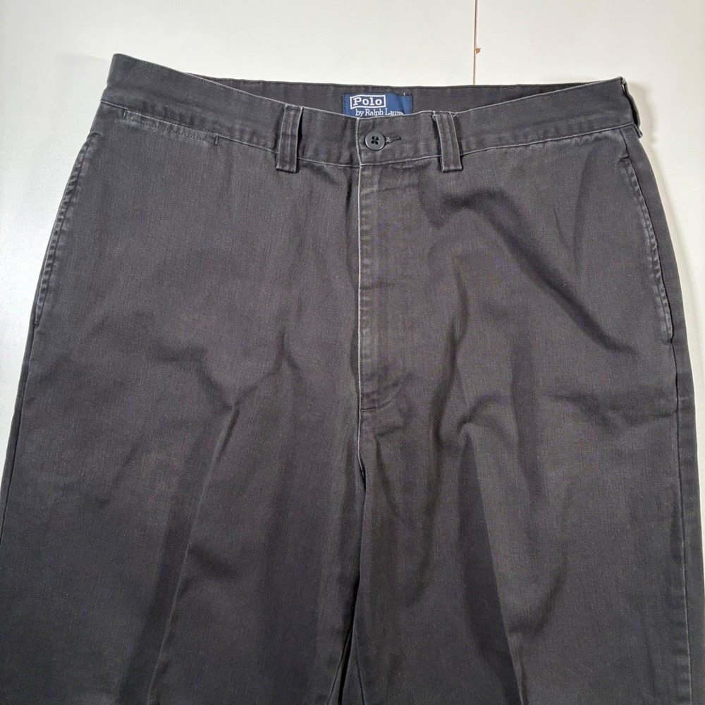 Vintage 90s Polo Ralph Lauren Chino Pants 36x32 Blue Gray Straight (Tag 36x32)